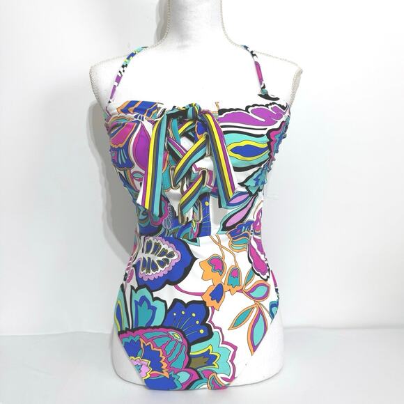 Trina Turk Multicolor Floral One Piece Swimsuit - Picture 3 of 10
